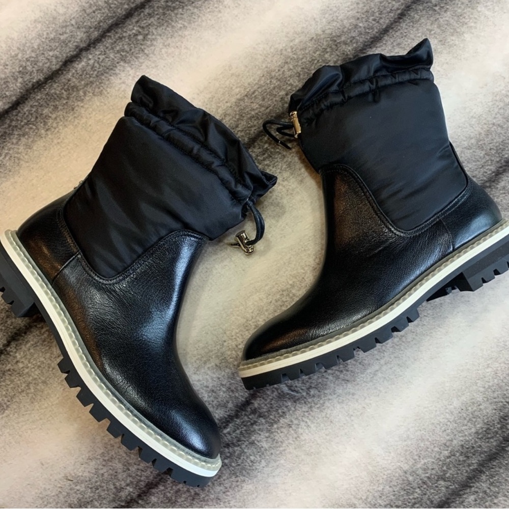 Jimmy Choo Bao Flat Leather Padded Nylon Adjustable Boots